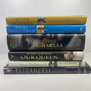 6 Lot Queen Elizabeth, Young Prince Philip, Prince Charles Hardcovers Biography - Picture 1 of 15