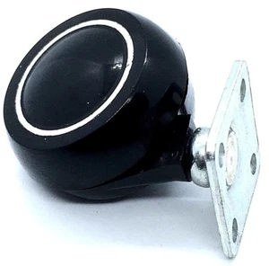 Castors 40mm Black Castor Wheels 360° Swivel Plate Sofa Furniture Wheel (598) - Picture 1 of 8