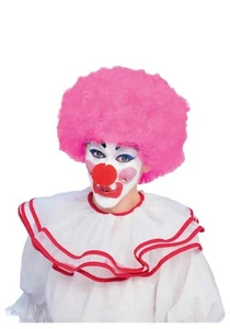 Neon Afro Wig Big Jumbo Clown Costume Accessory Adult Halloween Pink - Picture 1 of 1