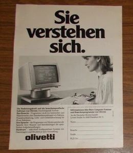 Seltene Werbung OLIVETTI Word Processor Schreibsystem Textcomputer PC 1982 - Picture 1 of 1