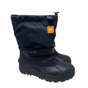 Columbia Powderbug Forty Black Insulated  Winter Boots Youth Size 7 (EU 39) - Picture 1 of 9