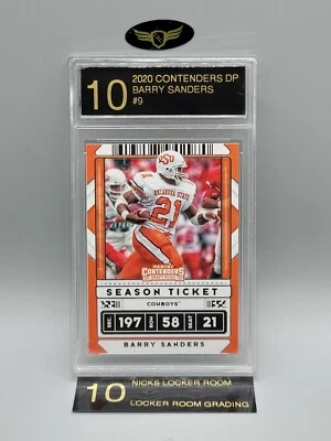 2020 Panini Contenders Draft Picks Oklahoma St Lions BARRY SANDERS 9 mint LRG 10 - Image 1 of 2