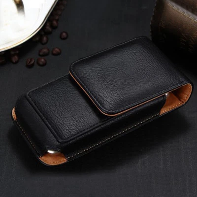  Luxury Belt Holster Waist bag Sleeve PU Leather Pouch Pocket Case For Samsung - Image 1 of 4