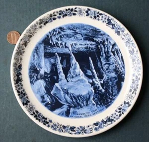 Mammoth Cave Kentucky National Park Cobalt Flow Blue Souvenir Plate RARE VTG ++ - Picture 1 of 1