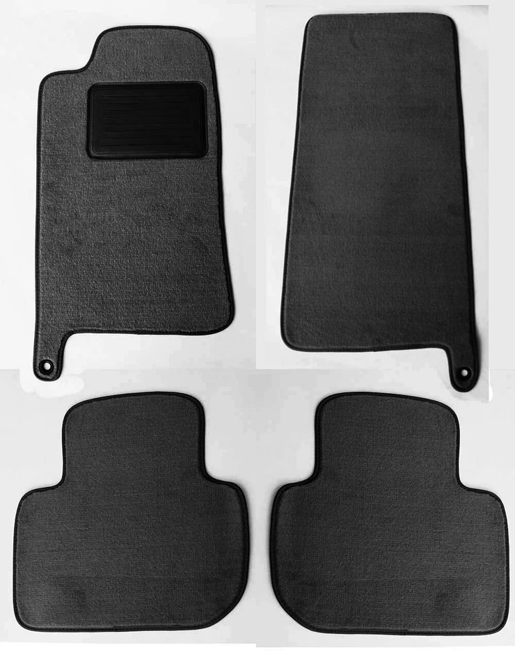 NEW! Black Floor Mats 1995 - 1997 Jaguar XJ6 Set of 4 with Heel Pad  Rubber Back - Image 1 of 4