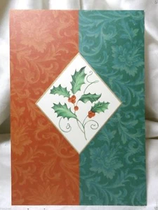 Holiday Seasonal CARD Christmas New Year Red Greenery Greeting Gift Post Vintage - Picture 1 of 3