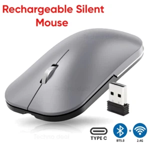 2.4GHz WIRELESS USB MOUSE SCROLL SLIM CORDLESS OPTICAL FOR MAC PC LAPTOP - Picture 1 of 7