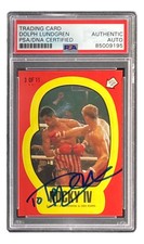 Dolph Lundgren Signed Ivan Drago 1985 Topps #3 Sticker Card PSA/DNA