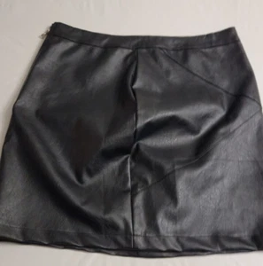 Zeagoo Faux Black Leather Skirt Size L - Picture 1 of 8