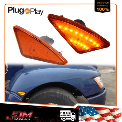 Amber LED Front Cab Flare Side Marker Turn Signal Lights For Kenworth T660 T170 - Image 1 of 4