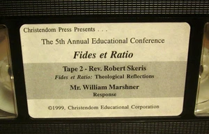 ROBERT SKERIS theology lecture 1992 FIDES RATIO Catholic VHS William Marshner - Picture 1 of 1