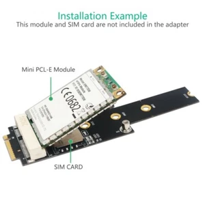 Mini PCI-E to M.2(NGFF)key M Adapter With SIM card Slot for WiFi/WWAN/LTE Module - Bild 1 von 8