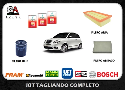 Kit tagliando Lancia Ypsilon 1.2 benzina 44 e 51 kw + 3lt olio SELENIA 20K
