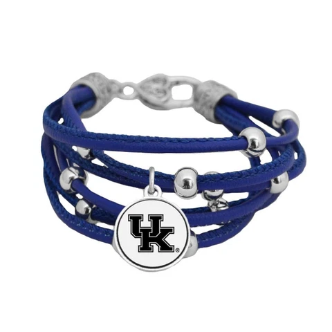 Kentucky Wildcats Multi Line Blue Leather Bracelet Jewelry Licensed UK Gift Cover