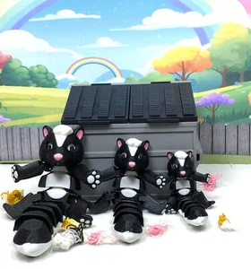 3pcs 3D Printed Skunk with Dumpster Bin, Articulated Skunk , Fidget Racoon Toy - Picture 1 of 8