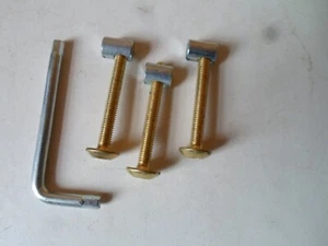Pack of 3 M6 x 50mm Furniture connector bolts with round barrel nuts & Allen Key - Picture 1 of 6