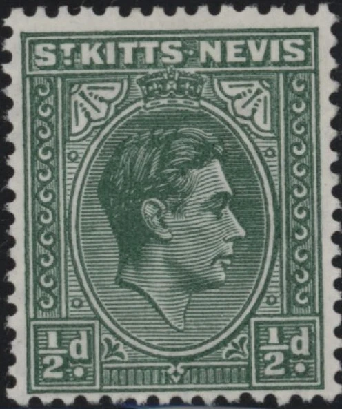 St Kitts & Nevis George VI 1/2d green stamp SG 68 mint - Image 1 of 1