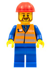 Lego ® - Train ? - Set 3677 - Orange Vest With Safety Stripes Blue Legs (Trn230)