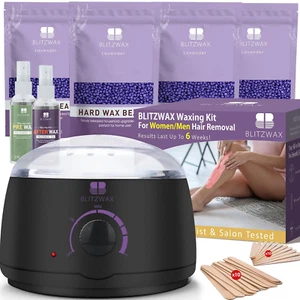 Kit de depilación brasileña y bikini para mujer, calentador de cera dura para rostro, piernas y B - Imagen 1 de 11