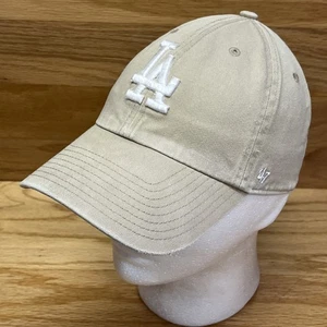 Los Angeles Dodgers Hat Beige Distressed ‘47 Brand Embroidered Strapback MLB Cap - Picture 1 of 10