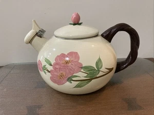 Franciscan Desert Rose Enameled Steel Whistling Tea Kettle Stovetop - Picture 1 of 8