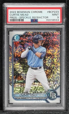 2022 Bowman Chrome Prospects Speckle Refractor /299 Curtis Mead PSA 9 MINT - Image 1 of 2
