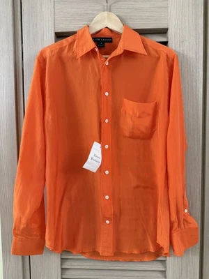 Brand New Ralph Lauren Orange Silk Slim Fit Dress T-Shirt 10 - Image 1 of 4