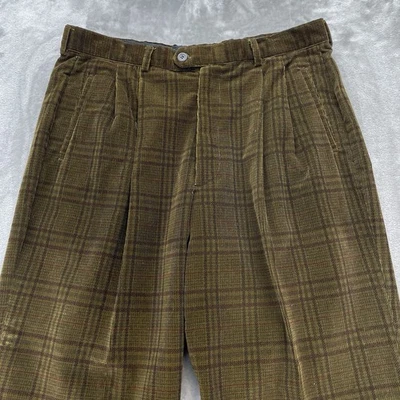 Pantalón Ermenegildo Zegna Hombre 56 Pana 35x31 Cuadros Micro Pantalón Dinero Antiguo LEER Foto 1 de 4