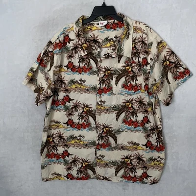 Barefoot In Paradise Mens Hawaiian Shirt Multicolor Floral 2XL Cotton Collar - Image 1 of 4
