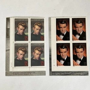 8 US stamps~1996-2002~James Dean~Cary Grant~Legends of Hollywood~2 plate blocks - Picture 1 of 4