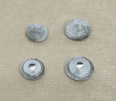 Silver Slub Crushed Velvet Tape Back Upholstery Buttons - Size 19mm and 23mm - Image 1 of 2