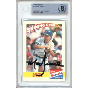 Mark Grace Signed 1989 Topps Bazooka #12 Chicago Cubs Beckett BAS Slabbed Auto - Picture 1 of 5