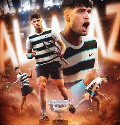 Nike Carlos Alcaraz 2025 Roland Garros French Tennis Shirt FZ6934-110 Men’s Sz L - Image 1 of 4