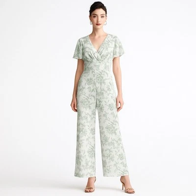 NEW AW Bridal Jumpsuit – Talia, Verdant Wilds Floral Print, Bridesmaid, Size 2 - Image 1 of 4