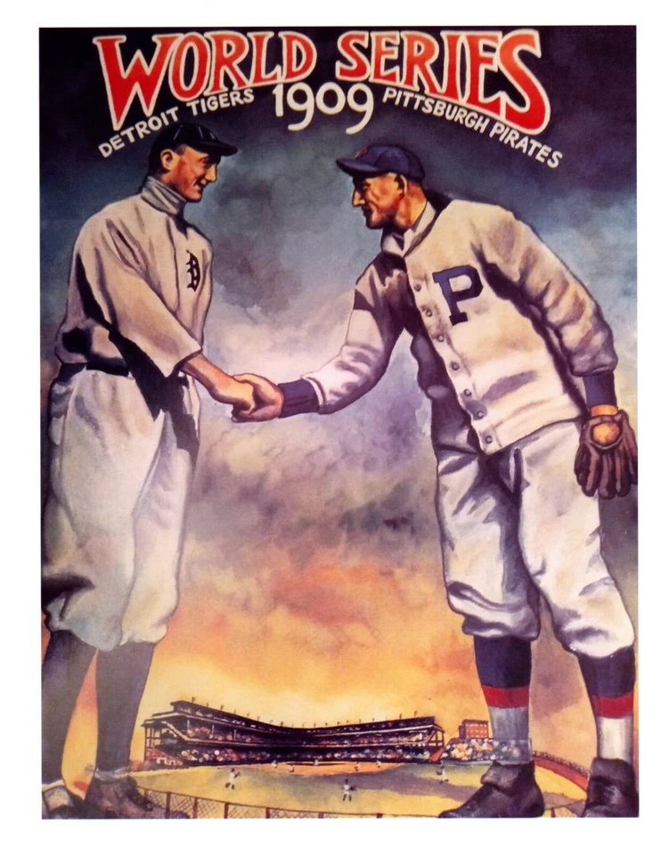 SERIE MUNDIAL 1909 TY COBB TIGRES HONUS WAGNER PITTSBURGH FOTO BÉISBOL 8,5X11 Foto 1 de 1