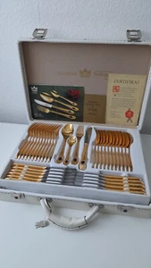 SBS Besteck "Toscana de Luxe" 1280L 12 Personen23/24 Karat Kobaltblau -unbenutzt - Bild 1 von 22