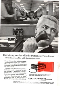 1957 Print Ad Dictaphone Time-Master Busy Days Go Easier Man in Office Dictating - Picture 1 of 1