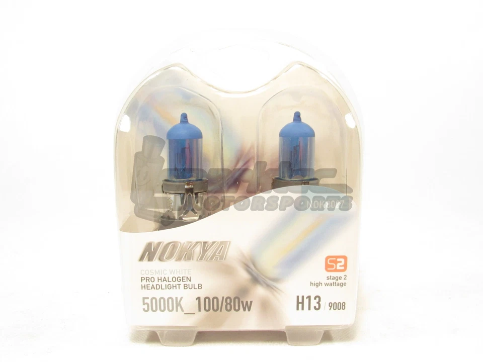 Nokya H13/9008 Cosmic White Headlight Pro Halogen Light Bulbs Twin Pack 5000K - Image 1 of 1