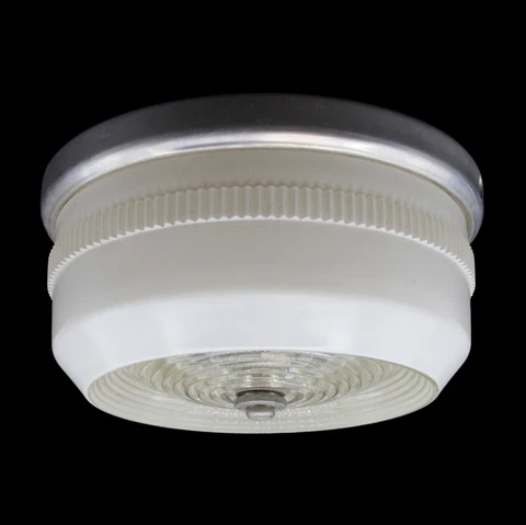 Mid Century Glass Nickel 9 in. Flush Mount Light Cover