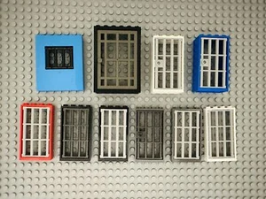 Lot Of 10 Random Lego Prison Doors Walls With Window - Picture 1 of 4