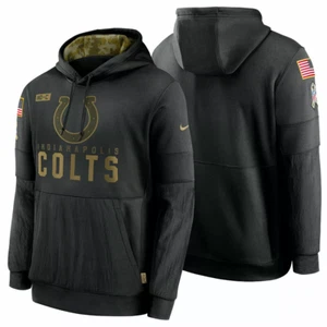 AUTHENTIC Nike Indianapolis Colts 2020 Men's NFL Salute to Service Hoodie Black - Picture 1 of 11