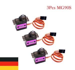 3 Stück Servo MG90S Metalgetriebe Mini Micro JR Stecker Flugzeug Ruderhorn 13g - Bild 1 von 4