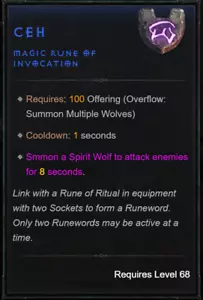 đŸ”¥DIABLO 4 SEASON 6 - CEH Rune - Softcore Seasonal or Eternal - Vessel of Hatred - Picture 1 of 1