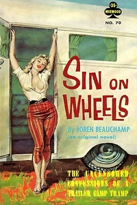 Remolque 1961 pulpa de basura arte de portada de ficción, pecado sobre ruedas, letrero de póster de metal NUEVO - Imagen 1 de 2