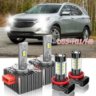 Combo de 4 faros LED altos/bajos + bombilla antiniebla para Chevrolet Equinox 2016 2017 Foto 1 de 4
