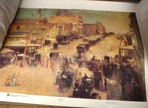 1 X TOM ROBERTS POSTER AUSTRALIAN BOURKE ST 90 X 60 CM SEE OTHER POSTERS - Picture 1 of 3