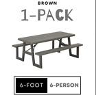 Lifetime Folding Picnic Tables 60233 A-Frame 6-Foot Top Brown