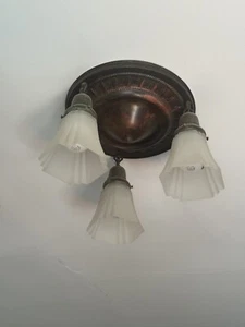 Brass Light Gallery - Galena 3 Light Flush Ceiling Fixture W/2-1/4" Shade Holder - Picture 1 of 11