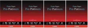 Canon Photo Paper Pro Platinum, 8-1/2"x11" Inches, 20 Sheets White (Pack of 4) - Picture 1 of 1
