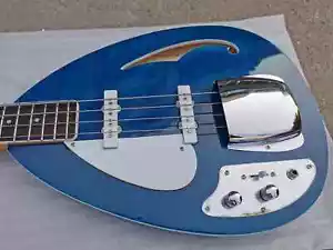 Bajo de 4 cuerdas para zurdos azul cuerpo semi hueco BAJO cuerpo con orificio F - Imagen 1 de 6